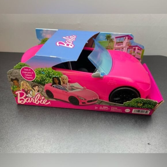 Barbie Pink Convertible 2 Seater vehicle With Rolling Wheels - Picture 2 of 10